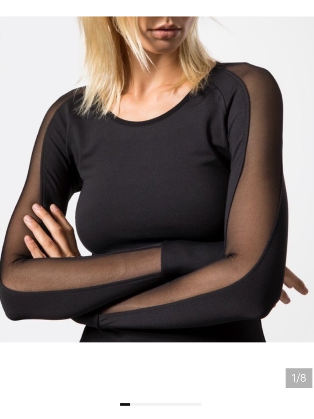 Michi Bolt running top Blue Black long sleeve Medium